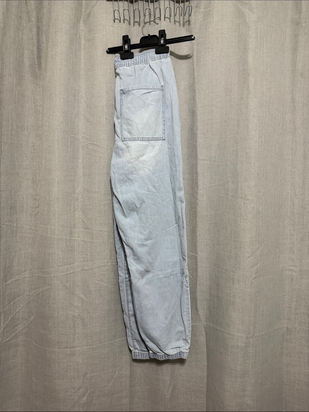 RE Generation By Celebrity Pink Light Blue High-Rise Denim Joggers - Picture 7 of 10